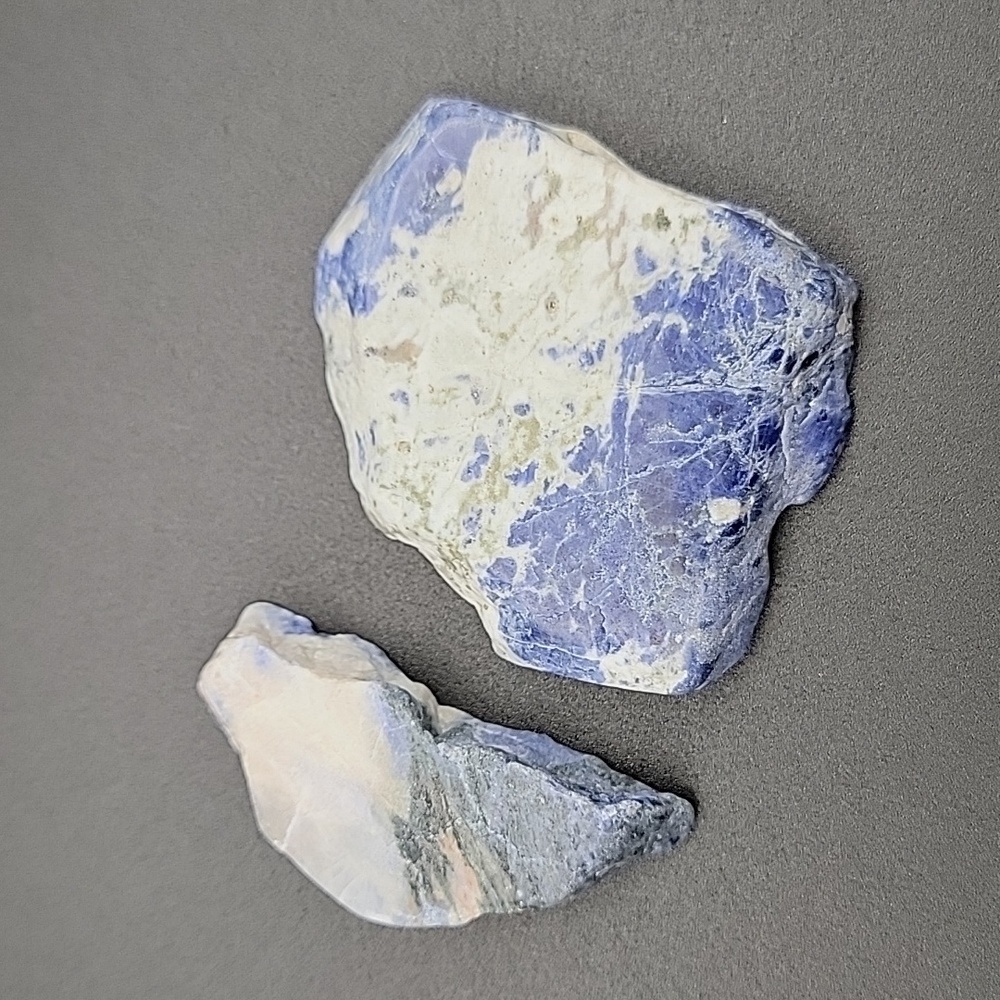 Lot of 2 pieces Raw Slab Blue White Sodalite Gemstone Polished Gemstone